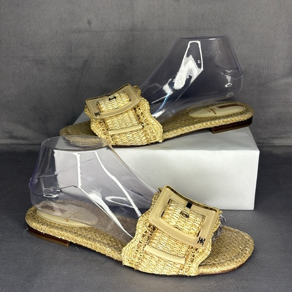 🔥🔥🔥Sam Edelman Cream Raffia Slide Sandals Size: 8.5🔥🔥🔥 - Picture 11 of 11